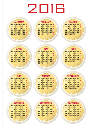 2016 calendarのイラスト素材
