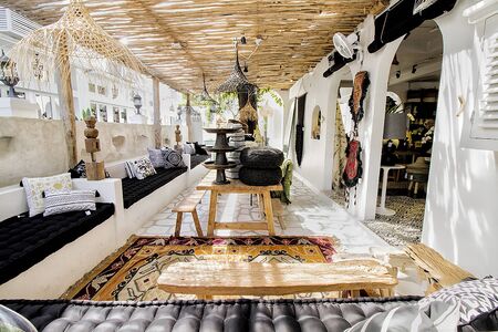 this is photo of interior design with many unique items black cushions with best quality and high resolution for you.の写真素材