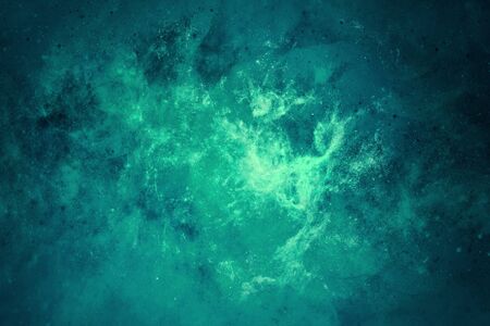 background of abstract galaxies with stars and planets in turquoise blue color of the universe night light spaceの写真素材