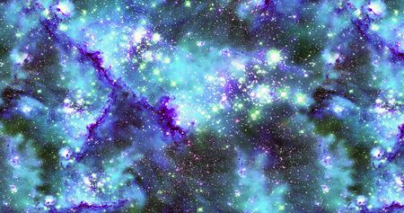 the background of abstract galaxies with stars and planets with abstract motifs in the blue space of...