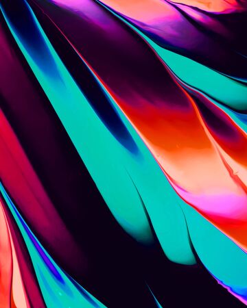 Background design of painted acrylic oil paint fluid liquid color light blue and purple with creativity and Modern artworkの写真素材