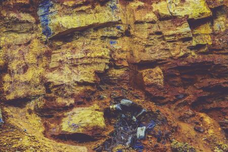 Stone wall perfectly organized,orange texture from Rock wall Background Textureの写真素材