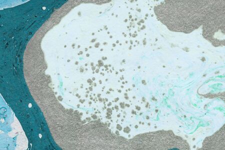Abstract ink background.Winter blue and white and gray marble ink paper textures on white watercolor...
