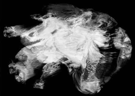 Abstract gray watercolor colorful background and Paint strokes isolated on black backgroundの写真素材