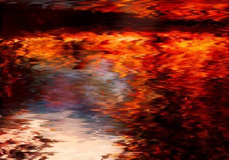 orange and water neon colorful hot explosion liquid paint Abstract watercolor backgroundの写真素材