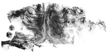 Abstract dark gray watercolor colorful background and Paint strokes isolated on white backgroundの写真素材