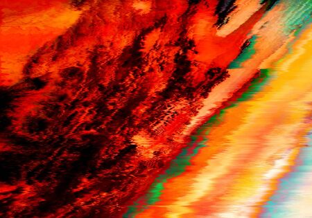 light red and yellow neon colorful hot explosion liquid paint Abstract watercolor backgroundの写真素材