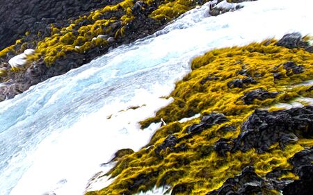 white and green big bang Crumpled Abstract ink background and Texture Backgroundの写真素材