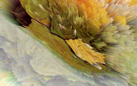 yellow and white big bang Crumpled Abstract ink background and Texture Backgroundの写真素材