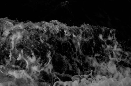 many water wave and Black and white grunge texture and Abstract Vintage dirty backgroundの写真素材