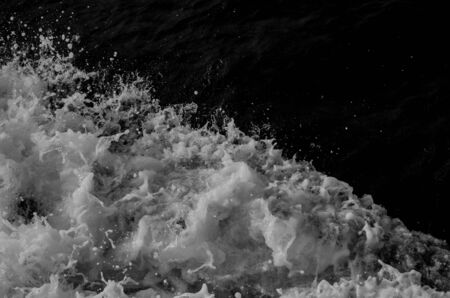 many water wave and Black and white grunge texture and Abstract Vintage dirty backgroundの写真素材