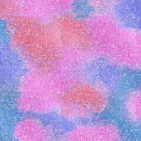 dark pink and light blue abstract blur on pink background and illustration with colorful pattern with circles spots in nature styleの写真素材