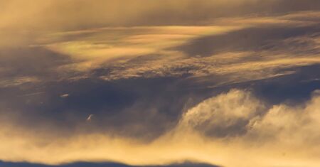 Beautiful yellow sky evening beauty and Clouds at sunset , dawn, the rays of the sun break through...