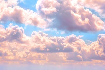 orange sky and sunrise colored wide sky and gradient and white cloud texture and striped abstract...