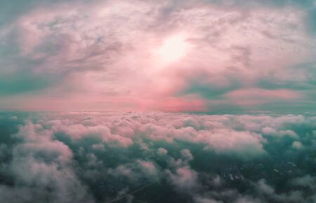 green sky sky dramatic Panorama mountain and dramatic sky sunrise background and Beautiful colorful sunrise over mountainの写真素材