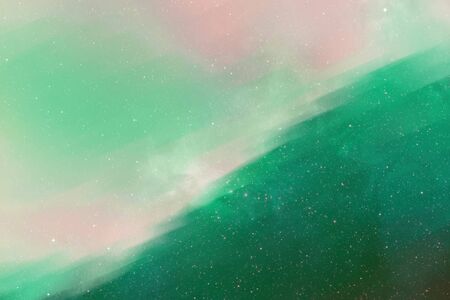 green and pink galaxy space sky background with cosmic objects beautiful of universe filled with the stars, nebula and galaxy in skyの写真素材