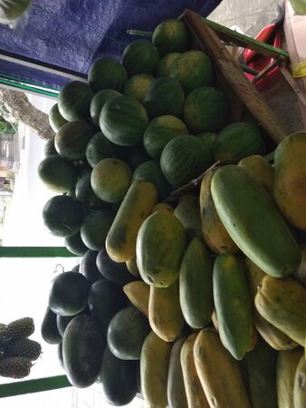 healthy fresh fruit, vegetable, composition with assorted raw organic in basket on nature backgroundの写真素材