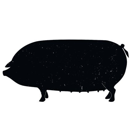 hog shadow animal icon silhouettes isolated on dark black graphical in white backgroundの写真素材