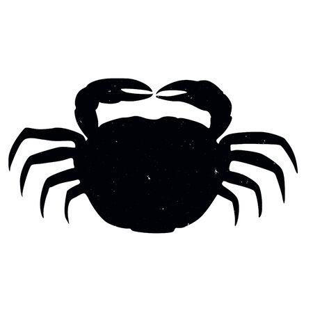 crab shadow animal icon silhouettes isolated on dark black graphical in white backgroundの写真素材
