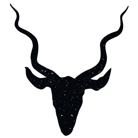 deer head shadow animal icon silhouettes isolated on dark black graphical in white backgroundの写真素材