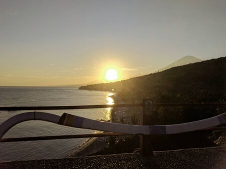 orange sun beautiful sea orange clouds with dramatic light on paradise tropical ocean island