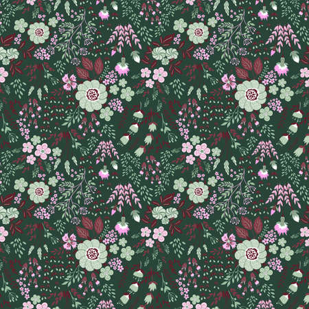 abstract cute simple pattern rough light purple flower and leaf nursery fabric on white background.の写真素材