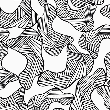 abstract black and white line and shape minimalist pattern and colorful abstract texture on background.の写真素材