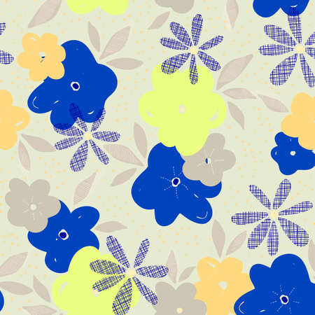 abstract minimalist texture with colorful leaf and flower pattern on background.の写真素材
