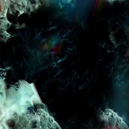 abstract light green crystal stone overlay texture and green artifacts pattern on dark background.の写真素材