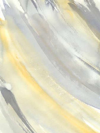 abstract blur gray and yellow sand watercolor texture and wave sand pattern on white background.の写真素材
