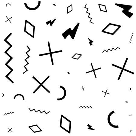 abstract geometric dark black simple pattern with line striped line monochrome fabric on white background.の写真素材