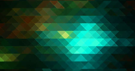 abstract light greenish blue mosaic stained glass effect hexagon stone gradient texture with triangle geometric on dark background.の写真素材