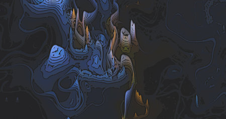 abstract psychedelic striped hypnotic pattern with dynamic dark natural branches effect on background.の写真素材