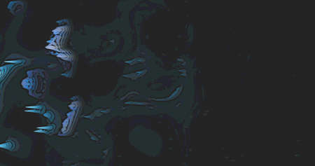 abstract dark blue psychedelic striped hypnotic pattern with dynamic dark natural branches effect on dark black background.の写真素材