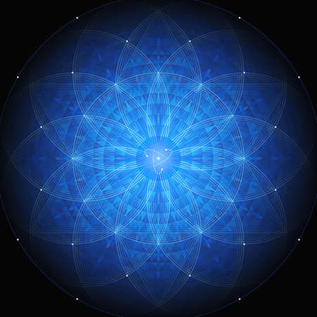colorful blue and yellow and green light overlay refraction texture diagonal natural holographic on black background.の写真素材