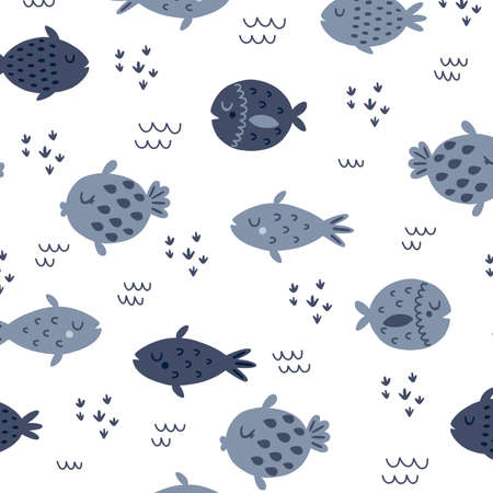 abstract baby sea animal unique and minimal atmosphere of the sea on background.の写真素材