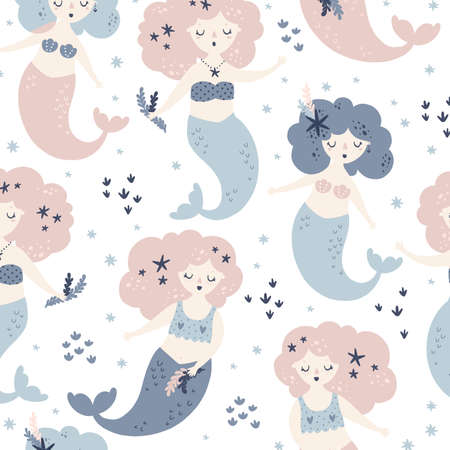 abstract baby mermaid animal unique and minimal atmosphere of the sea on white background.の写真素材