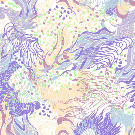 abstract purple doodle art pattern with shape and texture futuristic liquid colorful splash overlay on background.の写真素材