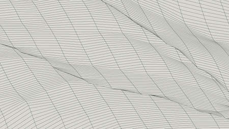abstract gray wave geometric frequency shiny wave with lines and smooth stripe on gray background.の写真素材