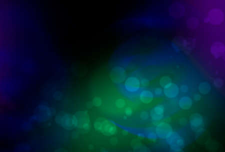 abstract light green sun flare overlays texture and colorful neon blur on black background.の写真素材