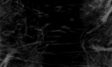 abstract fog dark gray overlay dust and scratches grunge texture with vintage distressed surface pattern on dark black background.の写真素材