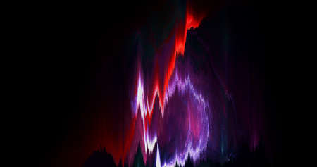 abstract pixel sorting gradient color line geometric texture with glitch vintage grunge pattern on dark background.の写真素材