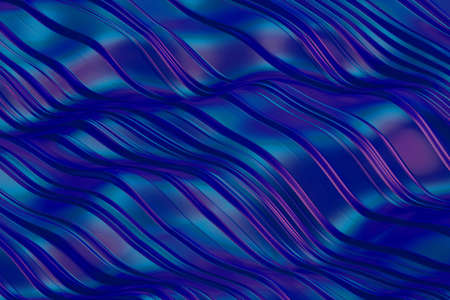 abstract geometric dark blue and purple wavy glowing line wave gradient texture with colorful liquid shiny wavy pattern on background.の写真素材