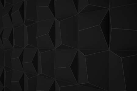 abstract dark black and gray geometric polygonal shape triangle luxury pattern with modern mosaic silver grunge surface on dark background.の写真素材