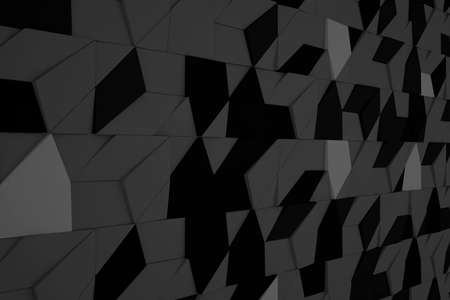 abstract dark black and gray geometric polygonal shape triangle luxury pattern with modern mosaic silver grunge surface on dark background.の写真素材