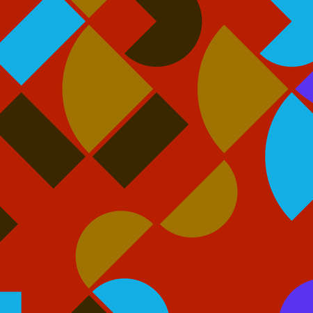 abstract geometric colorful blue and orange bright triangle shape luxury pattern with mosaic surface geometric on dark red background.の写真素材