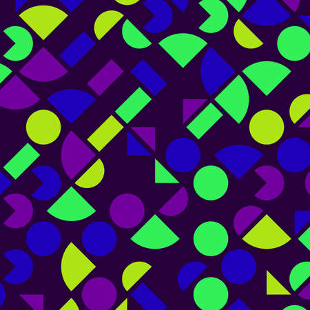 abstract geometric dark blue and yellow colorful bright triangle shape luxury pattern with mosaic surface geometric on dark purple background.の写真素材