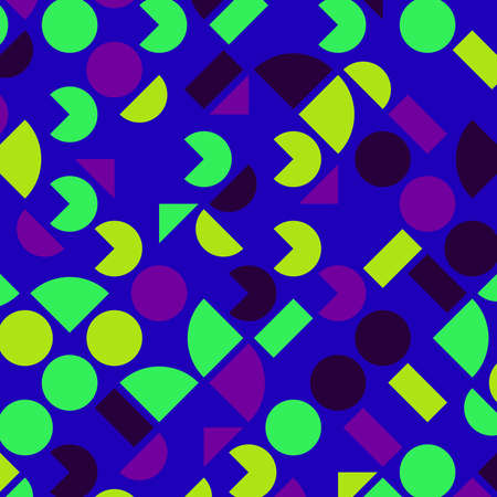 abstract orange,yellow and blue geometric colorful bright triangle shape luxury pattern with mosaic surface geometric on dark blue background.の写真素材