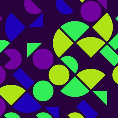 abstract geometric dark blue and yellow colorful bright triangle shape luxury pattern with mosaic surface geometric on dark purple background.の写真素材