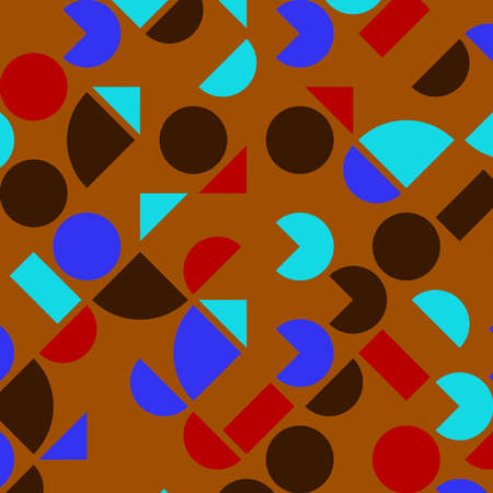 abstract geometric blue,red and chocolate colorful bright triangle shape luxury pattern with mosaic surface geometric on dark orange background.の写真素材
